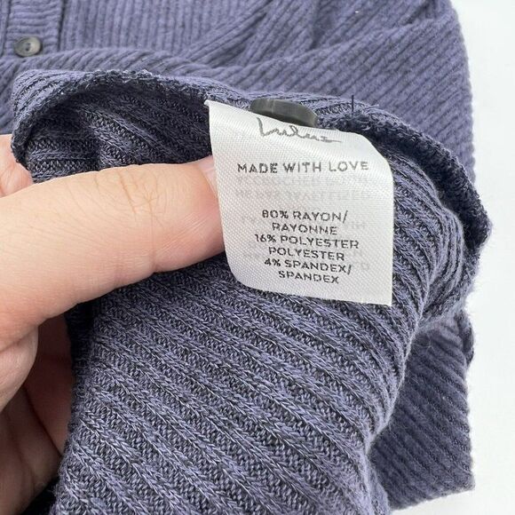 NEW Lulus Size Xs Sweet Comfort Button Up Sweater Dress Heather Navy Blue - Picture 4 of 4